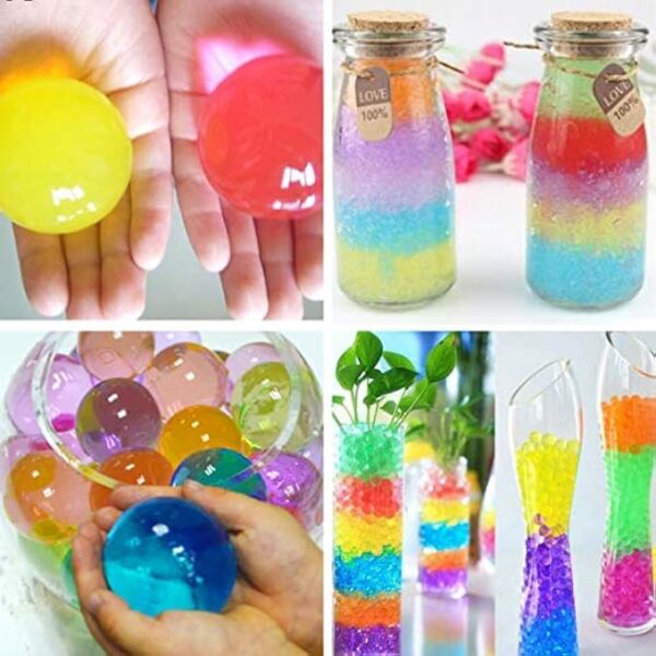 Jelly Water Gel Beads， Rainbow Mix ,Non Toxic Water Beads for Vase Filler,Plant,Wedding and Home Decoration